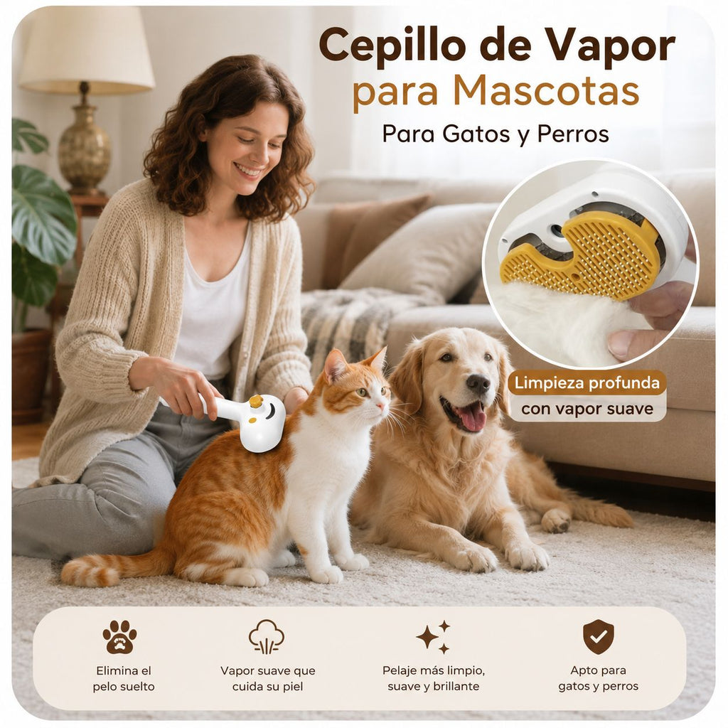 Cepillo de vapor para mascotas
